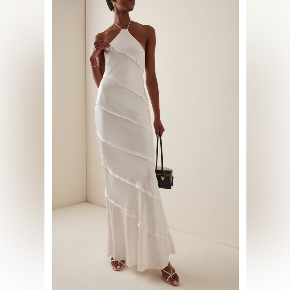 Significant Other Murphy Paneled Crepe Halter Maxi Dress